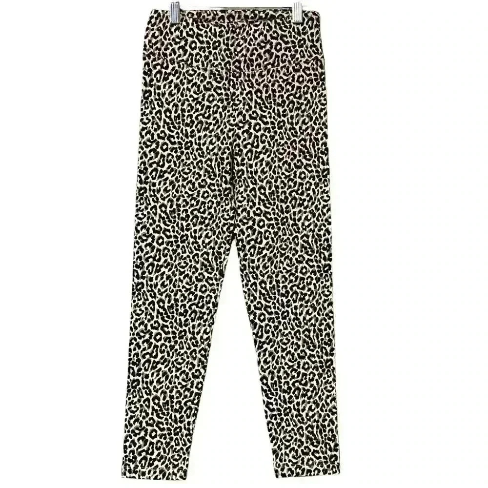 J.Crew Factory Women’s Leopard Print Cropped Everyday Leggings XXS Black Tan NWT